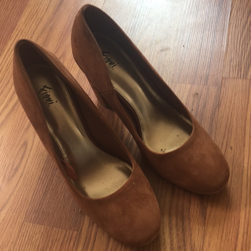 Brown high heels
